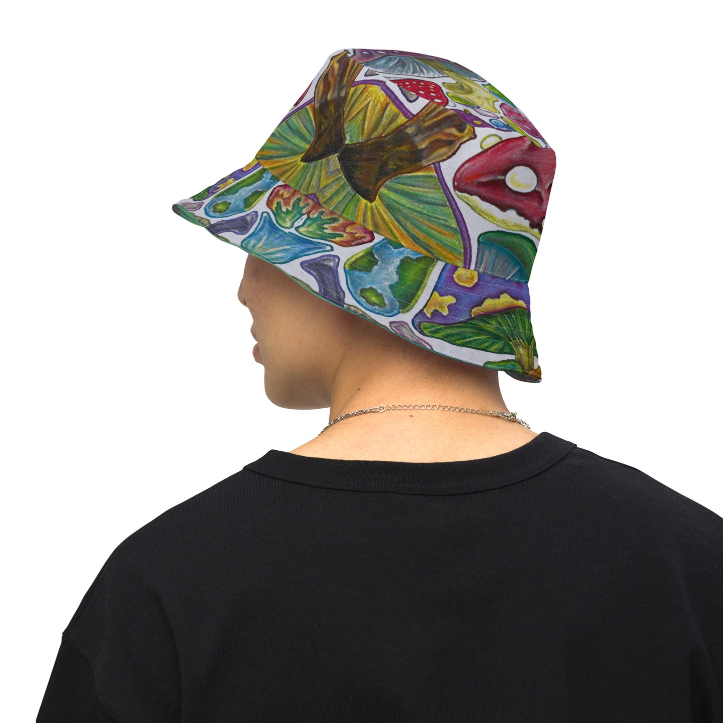 Trees and Fungus reversible bucket hat