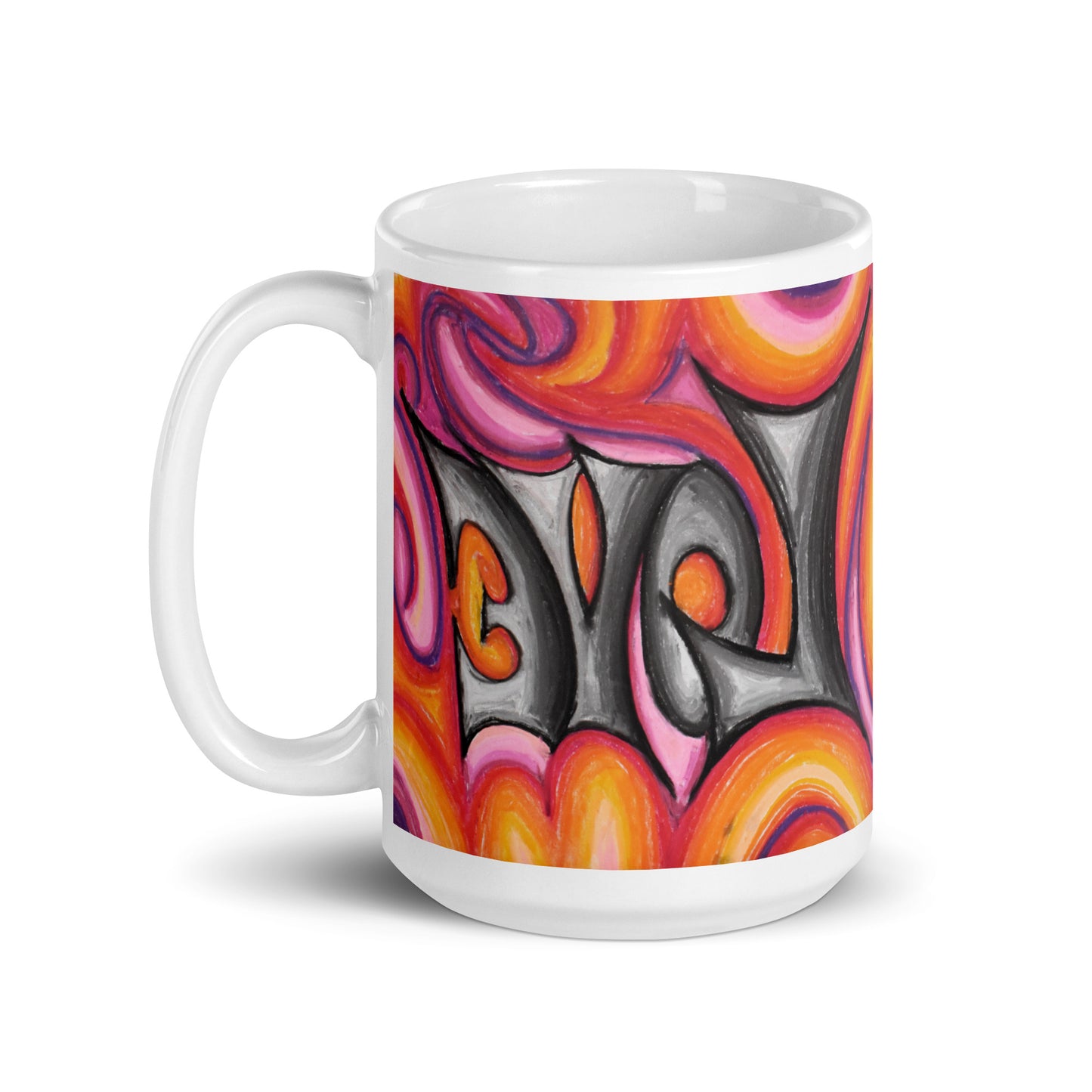 Love White glossy mug