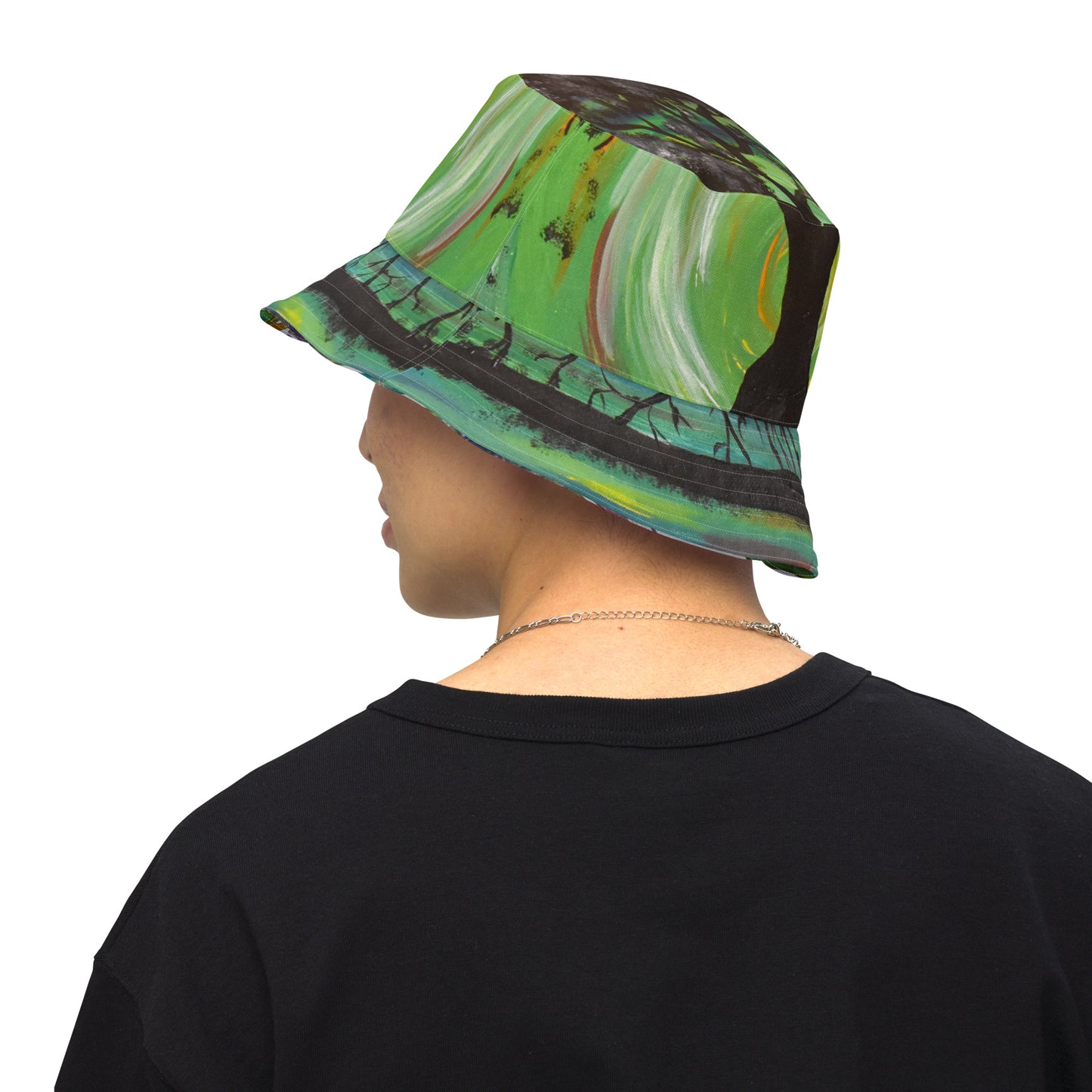 Trees and Fungus reversible bucket hat